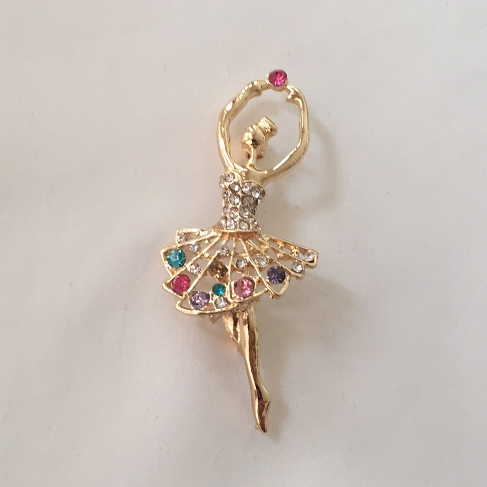 🍏50% OFF/3+...Rhinestone Ballerina Brooch